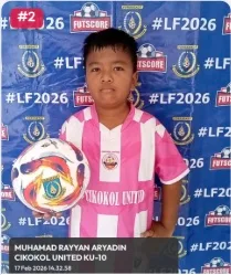 Foto Muhammad Rayyan Aryadin, pemain U-10 Cikokol United