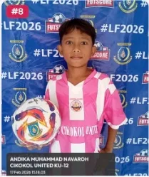 Foto Andika Muhammad Navaroh, pemain U-12 Cikokol United