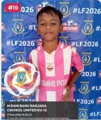 Foto M. Bani Banu Ranjana, pemain U-12 Cikokol United