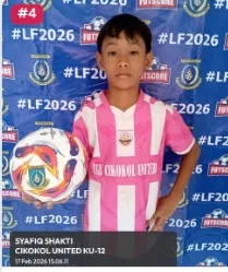 Foto Syafiq Shakti, pemain U-12 Cikokol United